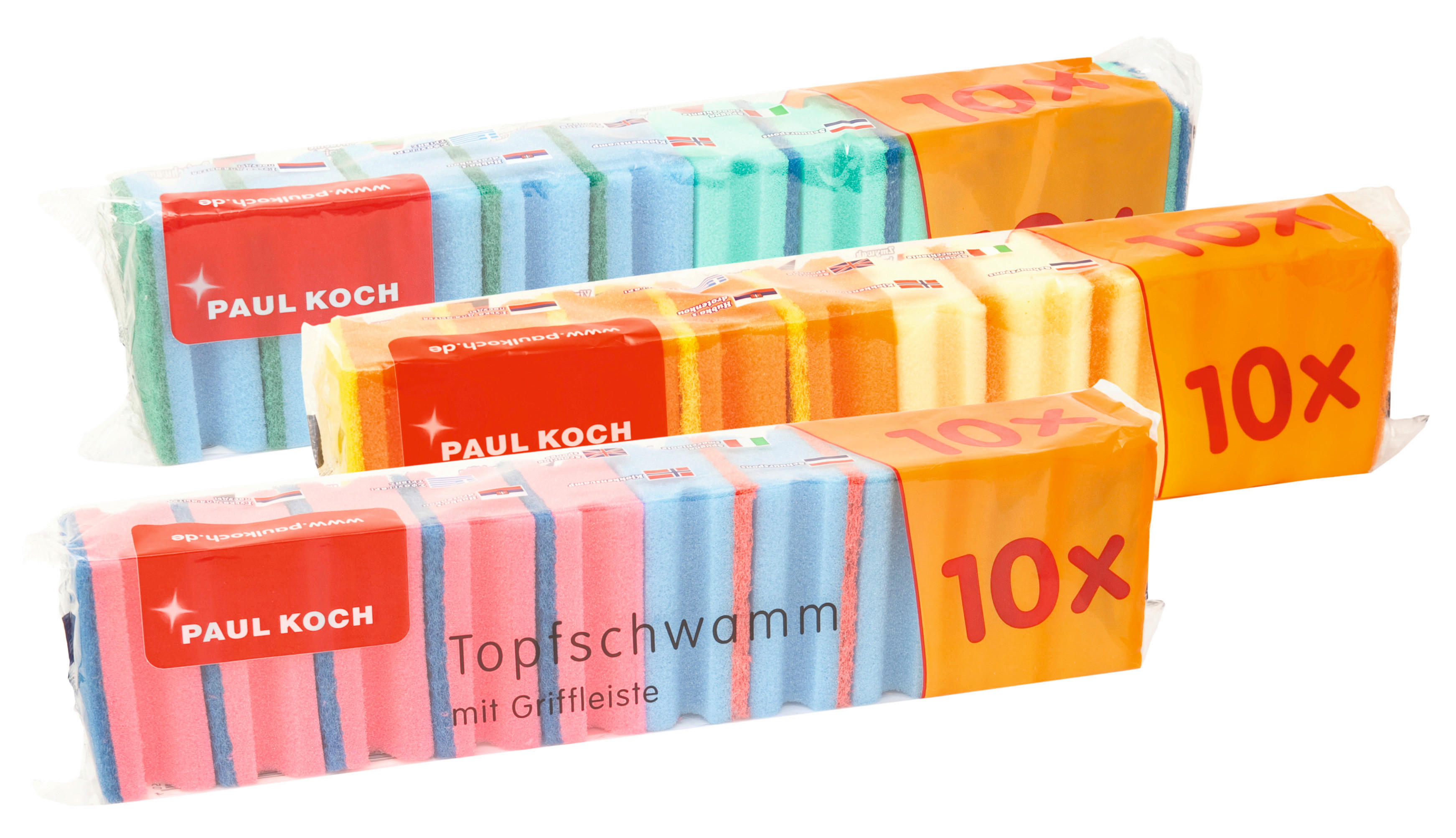 POCOline Topfschwämme sortiert B/H/L: ca. 6,5x3,9x9 cm Topfschwamm_10erPack - sortiert (9,00/6,50/3,90cm) - POCOline