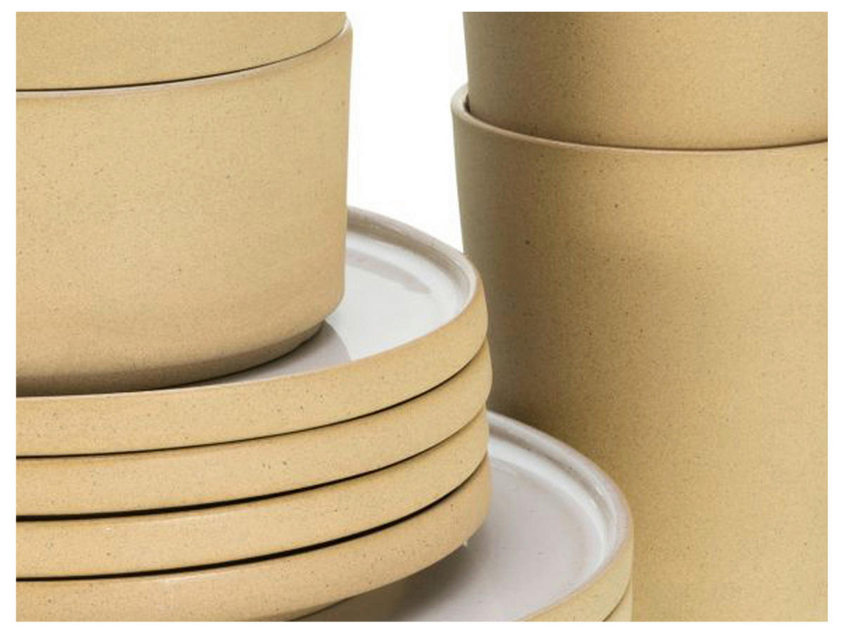 CreaTable Kombiservice Futuro weiß Steinzeug 8 tlg. Futuro - sand/weiß - CreaTable