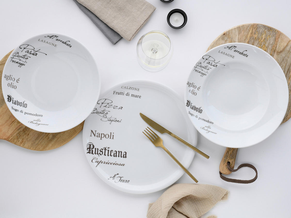 CreaTable Teller-Set Europa Gustoso weiß Porzellan Europa Gustoso - weiß - CreaTable