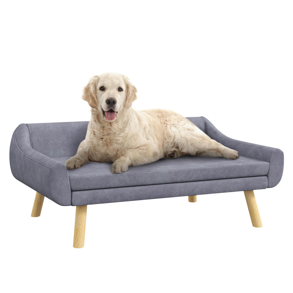PawHut Hunde-Zubehör grau Polypropylen B/H/L: ca. 58,5x102x42,5 cm Hundesofa - grau (42,50/58,50/102,00cm) - PawHut