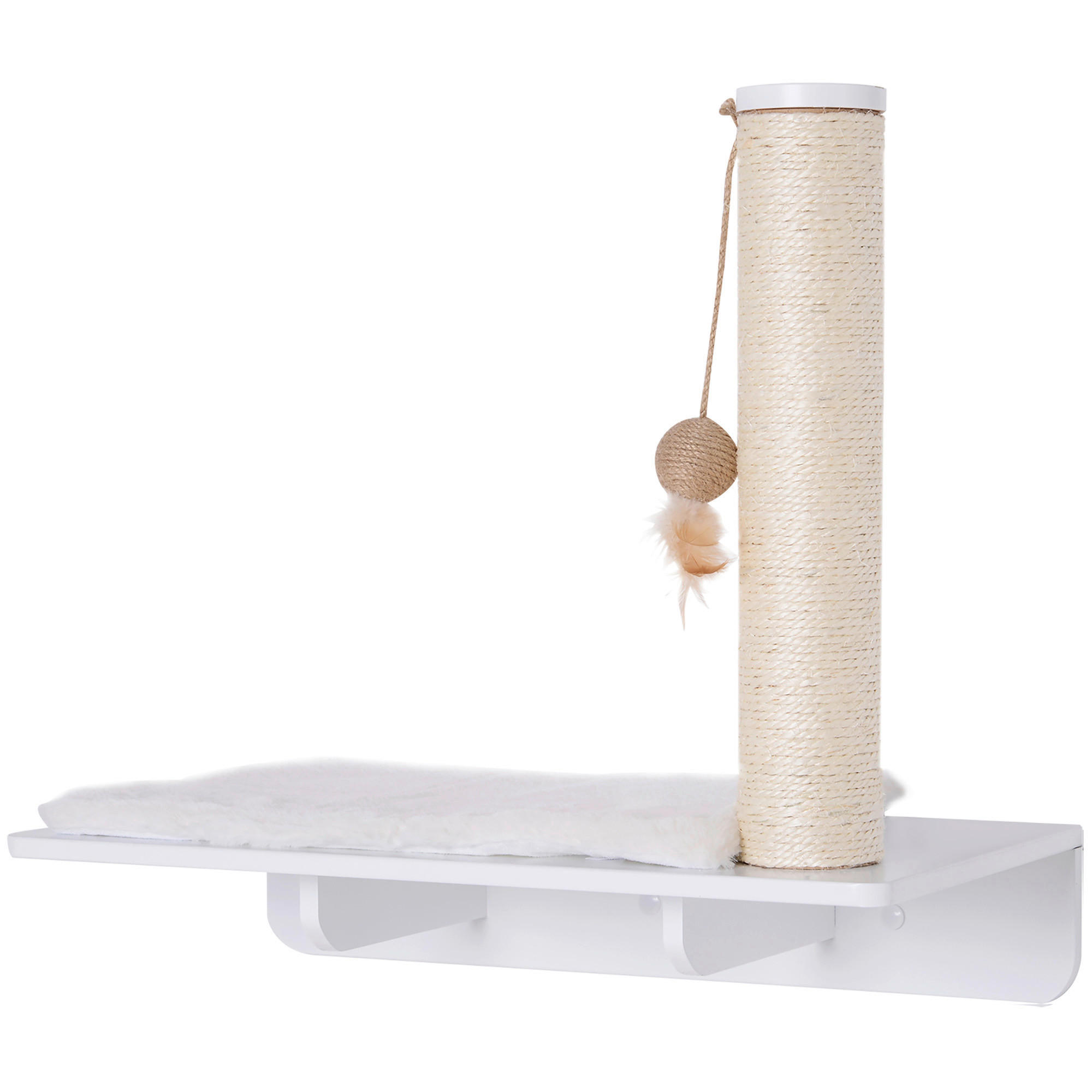 PawHut Kratzbaum weiß MDF B/H/L: ca. 30x50x55 cm Kratzbaum - weiß (55,00/30,00/50,00cm) - PawHut