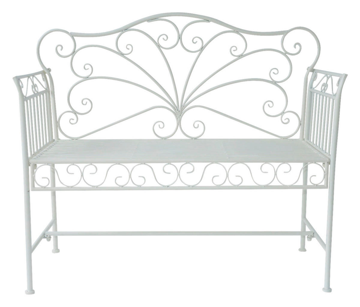 Outsunny Gartenbank weiß Metall B/H/T: ca. 114x94x50 cm Gartenbank_im_Vintage_Stil - weiß (114,00/94,00/50,00cm) - Outsunny