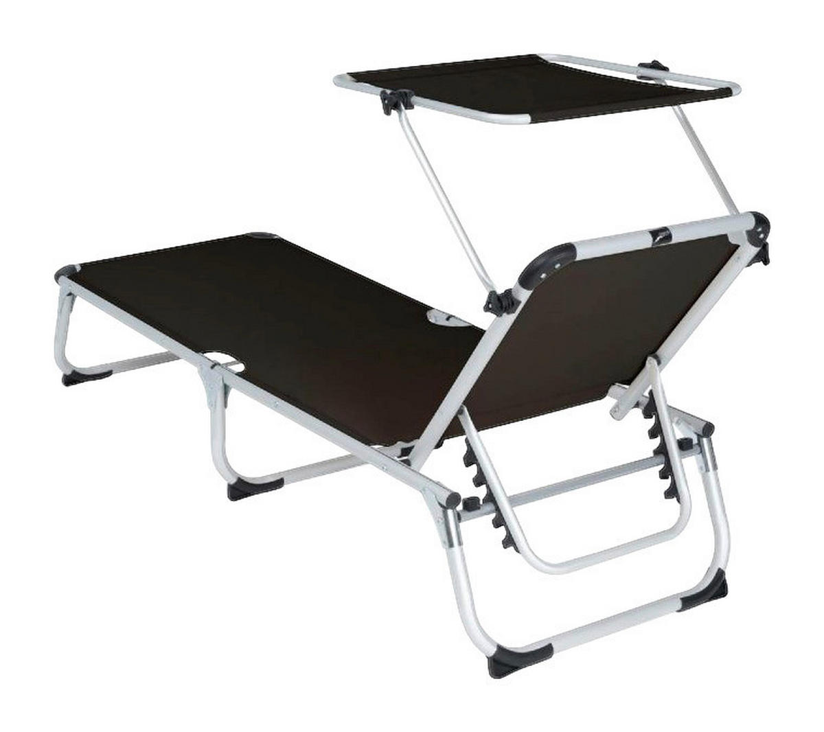 VCM Sonnenliege schwarz Aluminium B/H/T: ca. 57x187x30 cm Sonnenliege - schwarz (57,00/187,00/30,00cm) - VCM