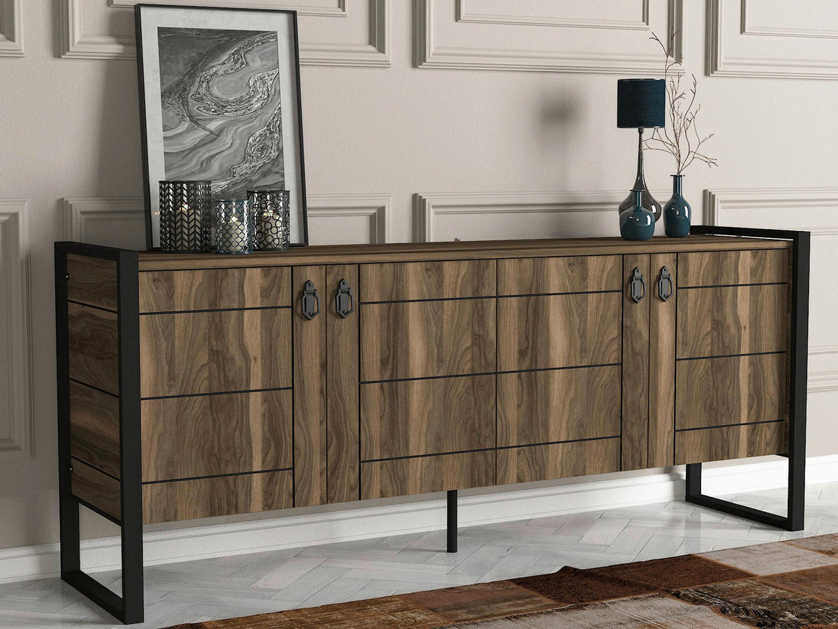 Sideboard Lost walnuss Nachbildung B/H/T: ca. 185x78x40 cm Lost - walnuss (185,00/78,00/40,00cm) - moebel17