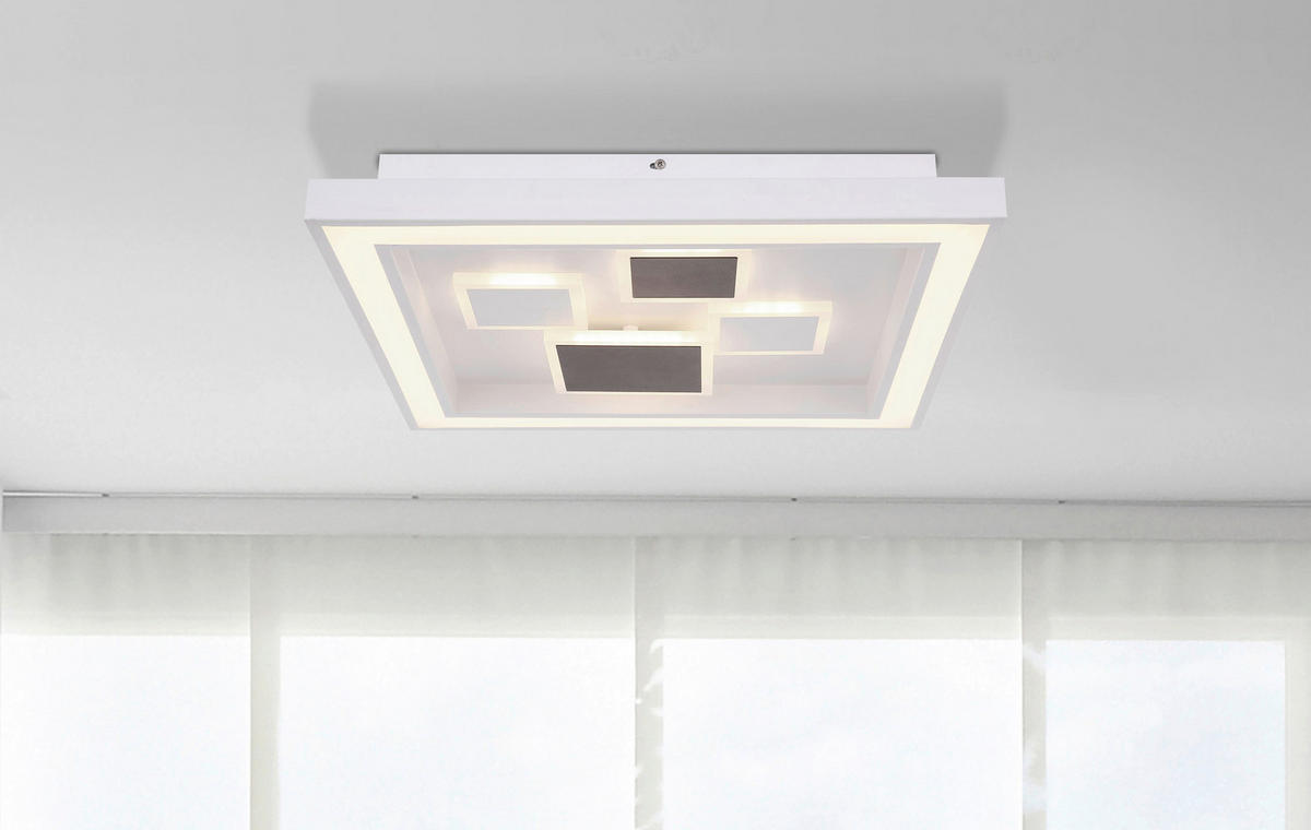 GLOBO LED-Deckenleuchte anthrazit weiß Metall B/H/T: ca. 48x7x48 cm NOLO - weiß/anthrazit (48,00/7,00/48,00cm) - GLOBO