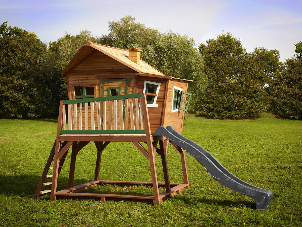 AXI Spielhaus Max braun B/H/L: ca. 432x288x193 cm Max - braun/grün (193,00/432,00/288,00cm) - AXI