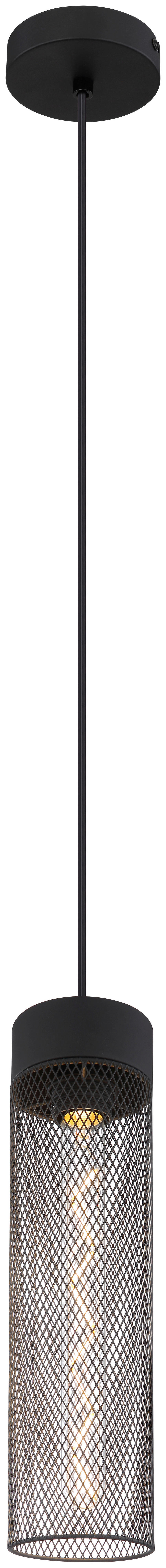 GLOBO Pendelleuchte mattschwarz Metall H/D: ca. 120x10 cm E27 1 Brennstellen HANS - mattschwarz (10,00/120,00cm) - GLOBO