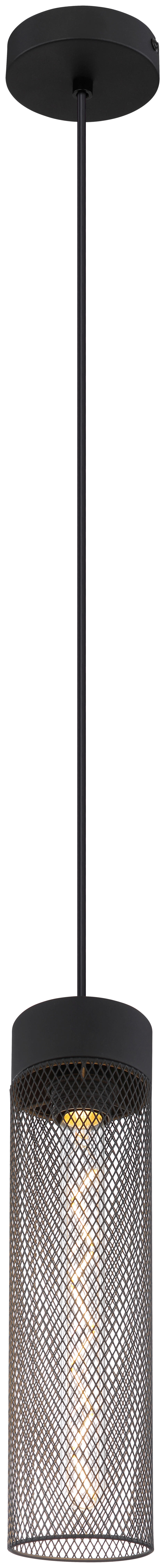 GLOBO Pendelleuchte mattschwarz Metall H/D: ca. 120x10 cm E27 1 Brennstellen HANS - mattschwarz (10,00/120,00cm) - GLOBO