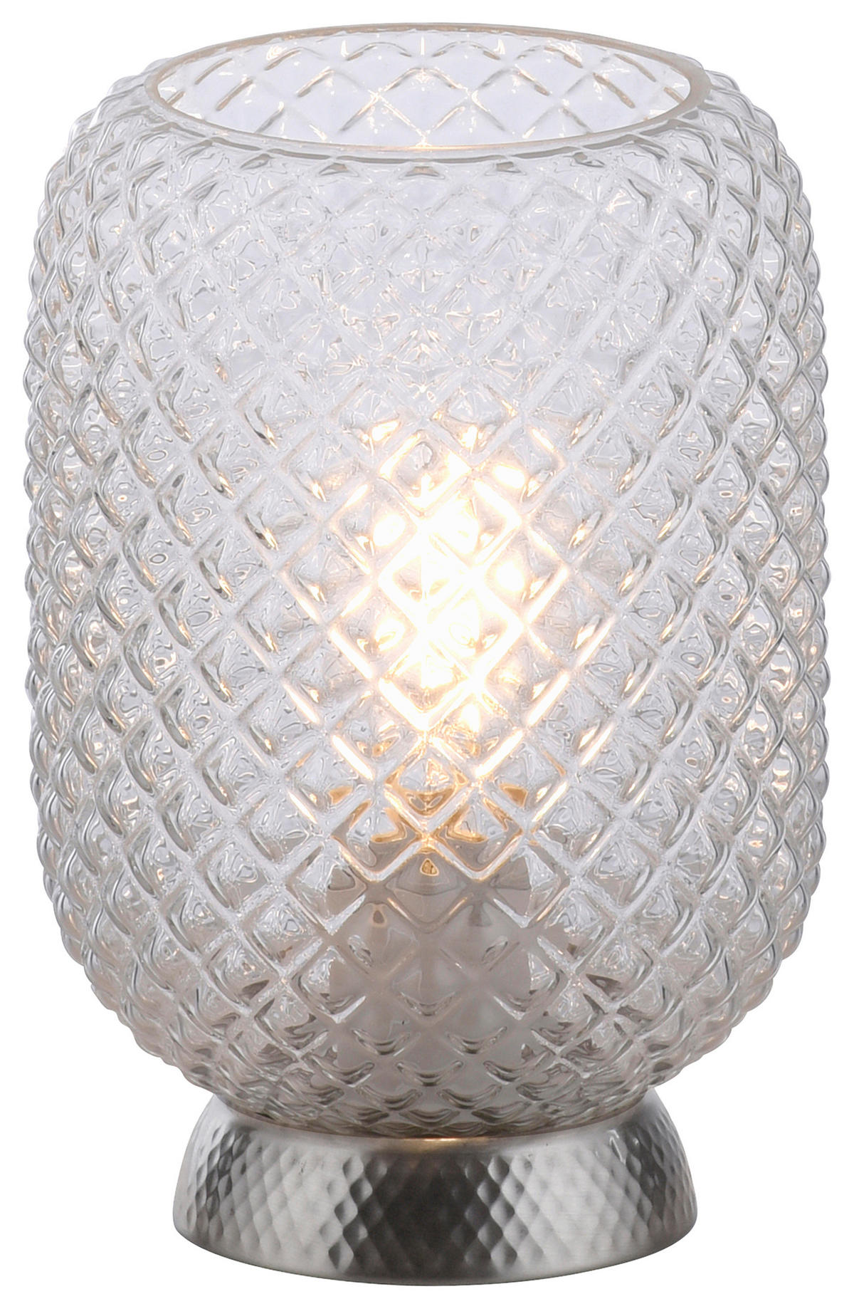 Just Light Tischleuchte 14906-55 Stahl Rauchglas H/D: ca. 23x15 cm E27 1 Brennstellen REISHI - Stahl (15,00/23,00cm) - Just Light