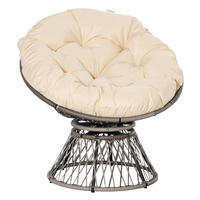 Outsunny Gartensessel beige Polyester B/H/L: ca. 97x87x90 cm Papasansessel - beige (90,00/97,00/87,00cm) - Outsunny