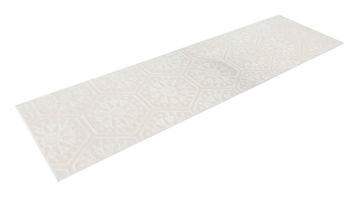 360Living Teppich Monroe weiß B/L: ca. 80x300 cm Monroe - weiß (80,00/300,00cm) - 360Living