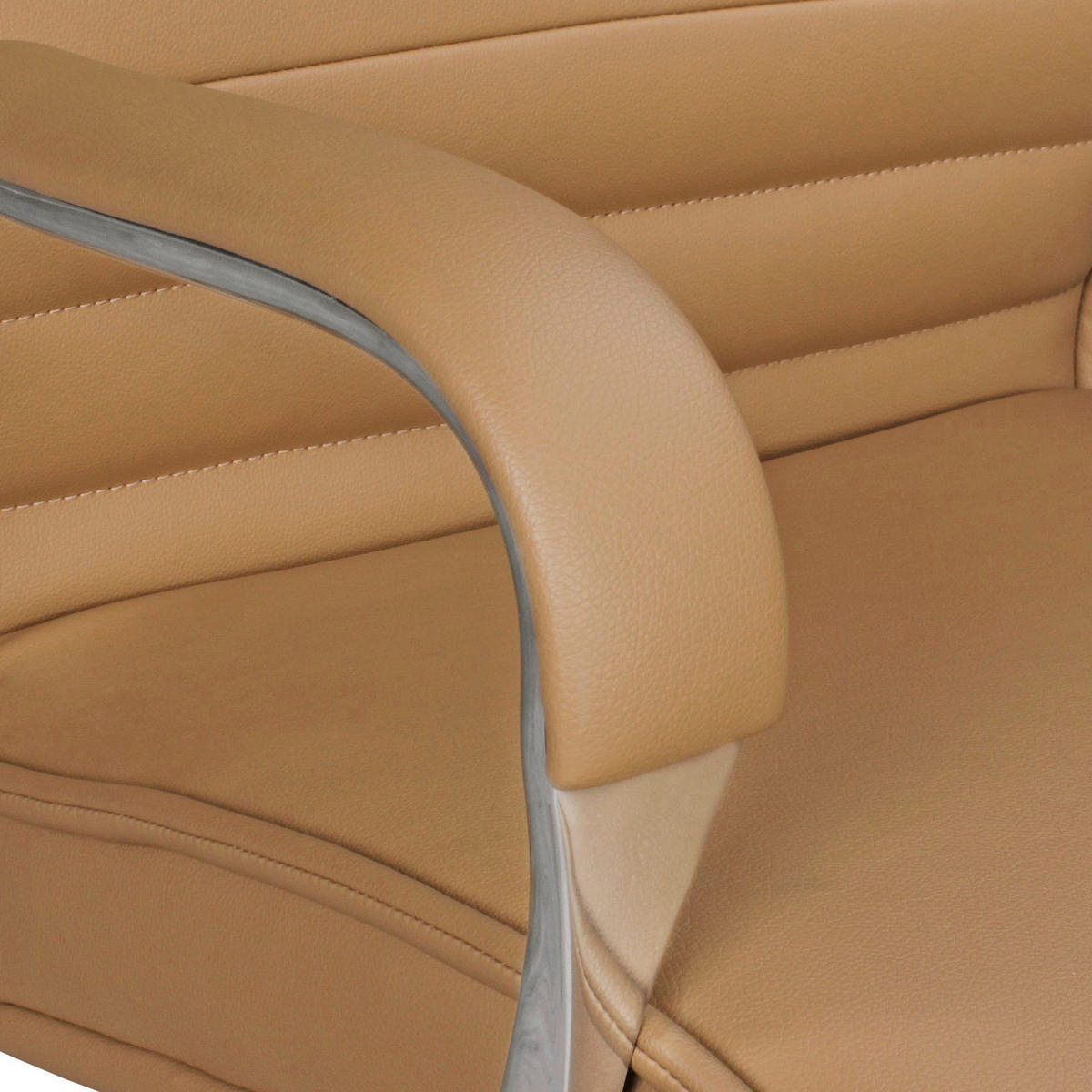 Drehstuhl beige Kunstleder Bürostuhl BIGBOSS - beige (60,00/126,00/61,00cm) - Amstyle