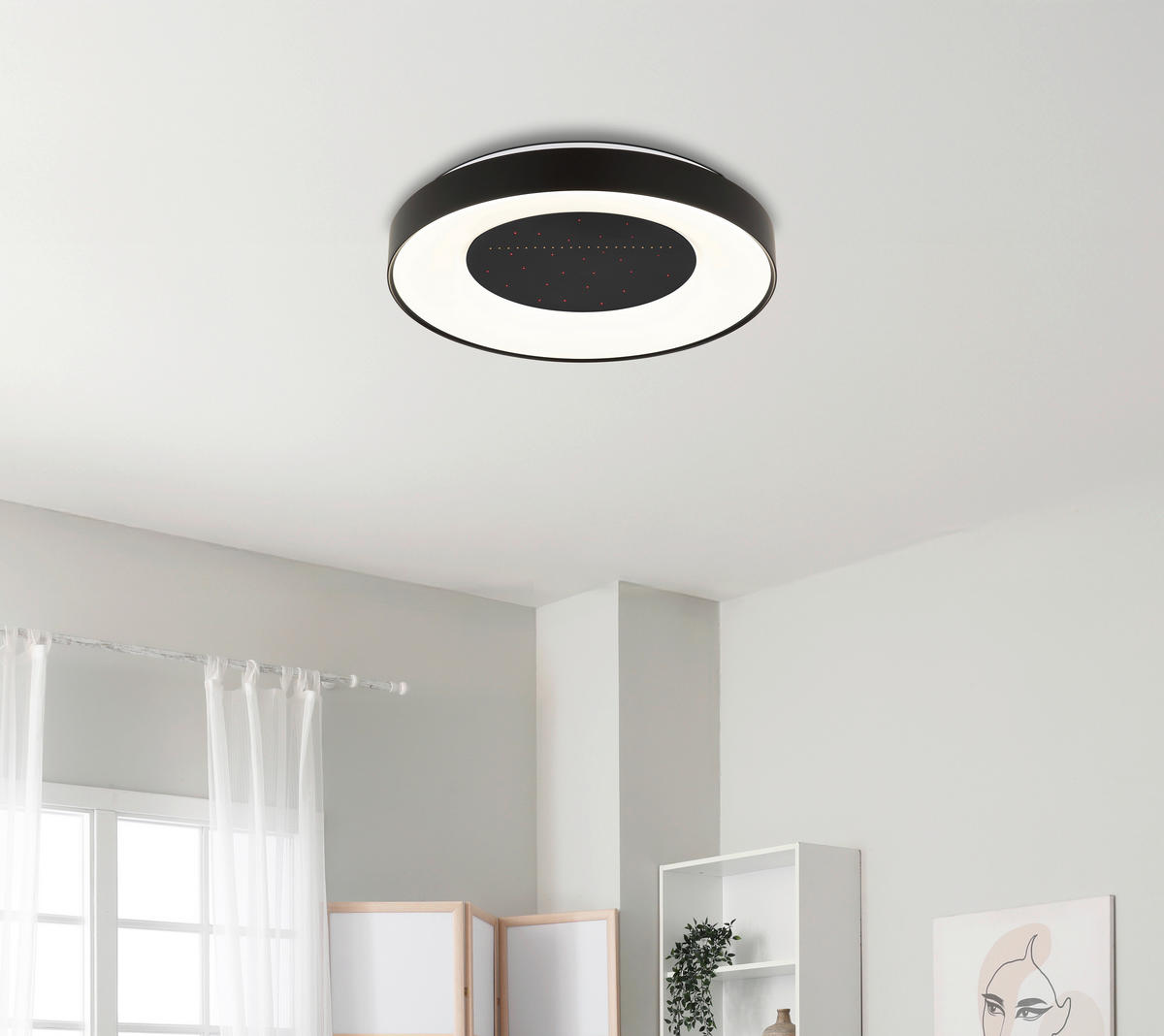 GLOBO Deckenventilator Deckenleuchte-Jolliana - weiß/schwarz (52,00/10,00/52,50cm) - GLOBO