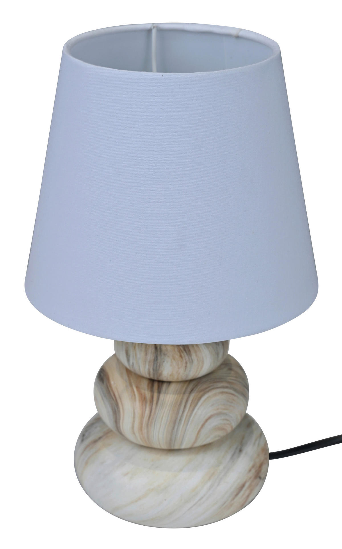 POCOline Keramik_Tischleuchte beige braun weiß Keramik B/H/L: ca. 16,5x17,5x16,5 cm E14 1 Brennstellen Tischleuchte-Keramik_Adriana - beige/braun (16,50/16,50/17,50cm) - POCOline