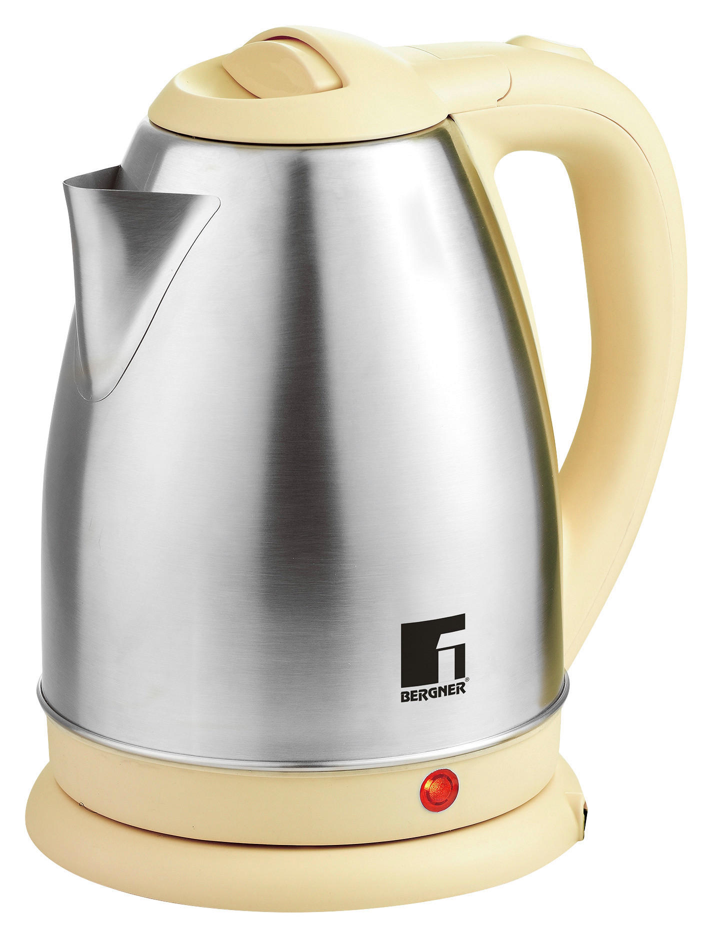 BERGNER Wasserkocher BG-50005-YE gelb Edelstahl Kunststoff B/H/L: ca. 24x16x21 cm ca. 1,8 l RETRO - gelb (21,00/24,00/16,00cm) - BERGNER