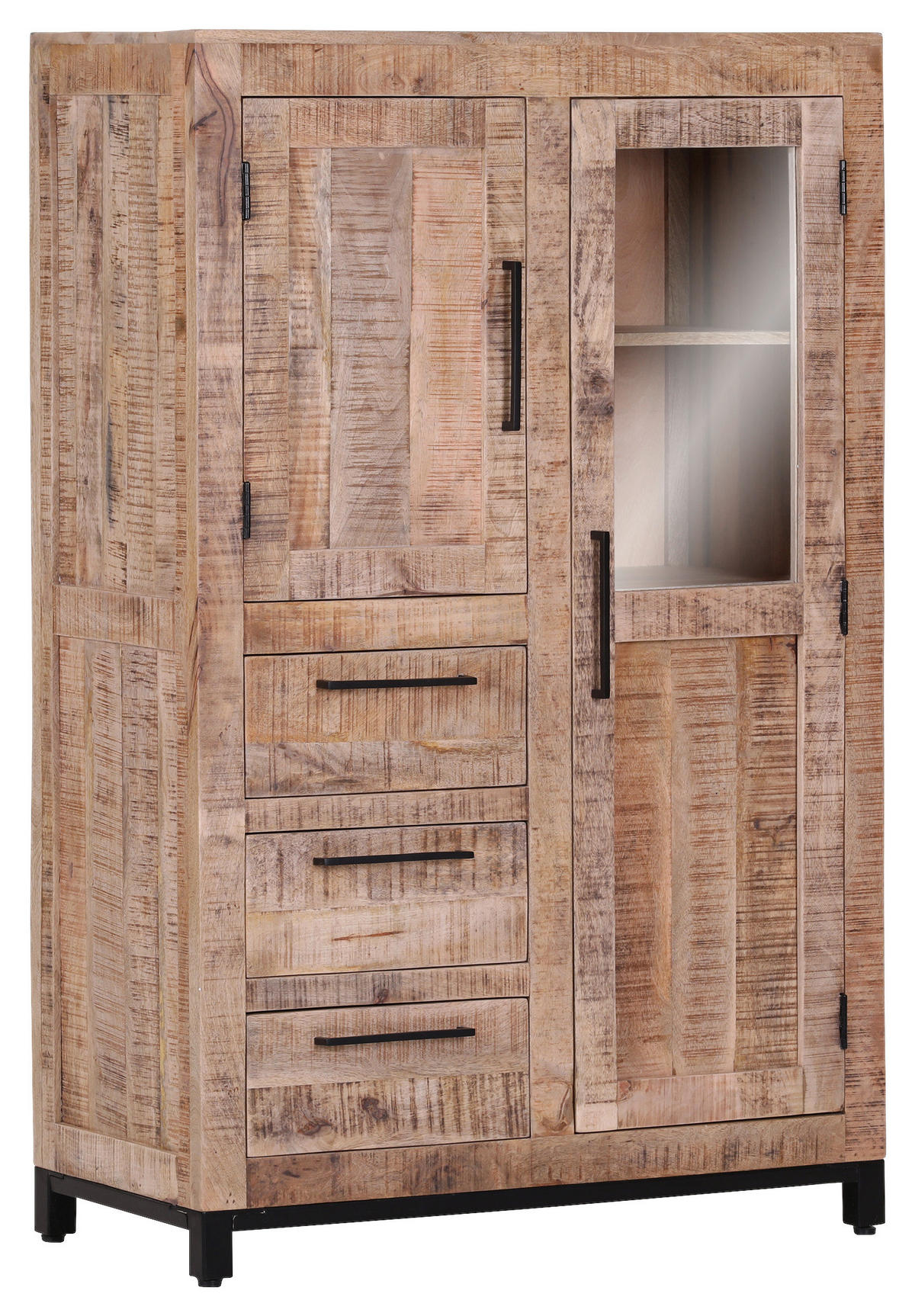 Highboard Campesino sägerau Mango B/H/T: ca. 95x147x47 cm Campesino - sägerau (95,00/147,00/47,00cm)