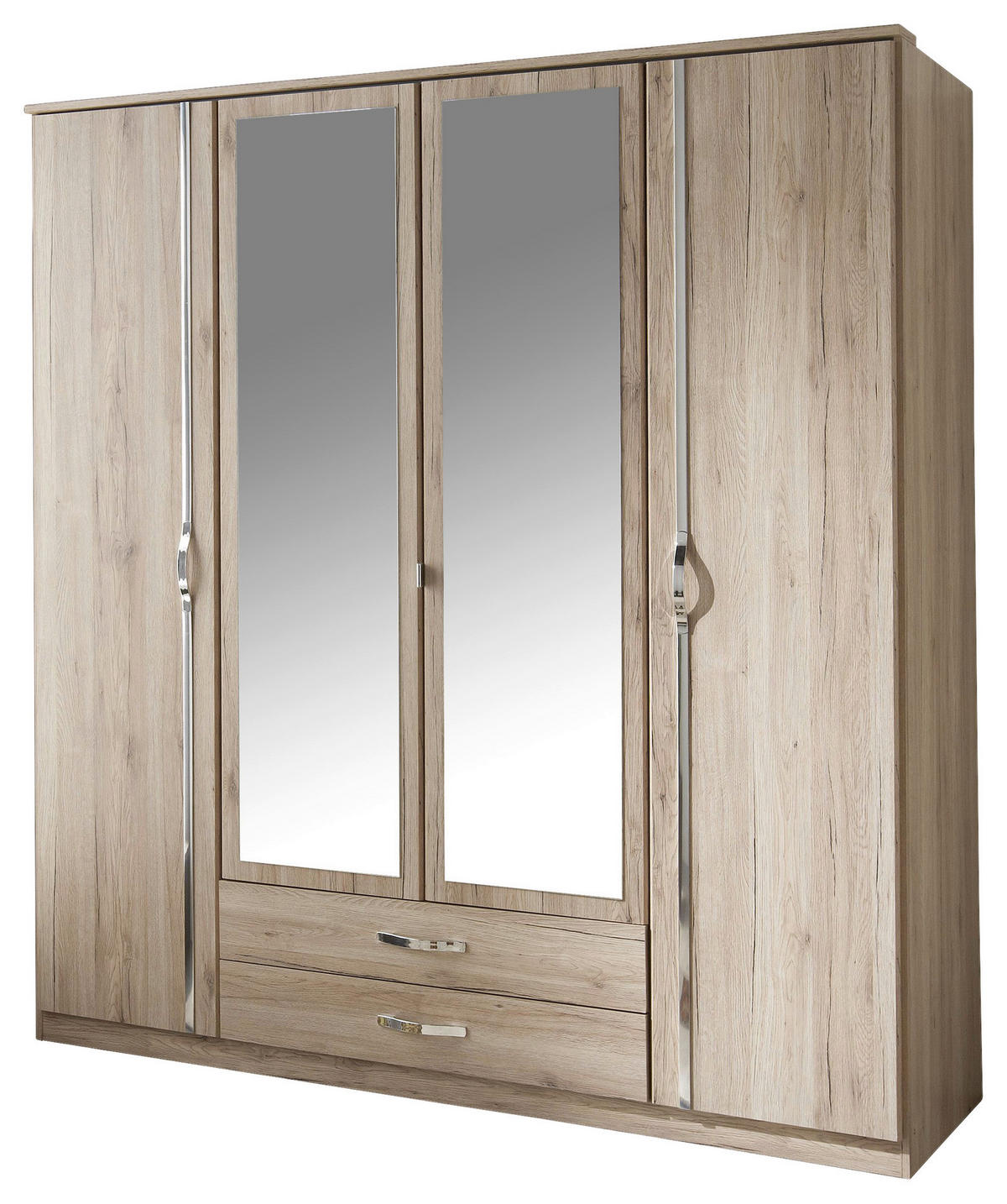 Kleiderschrank Duo San-Remo Nachbildung B/H/T: ca. 180x198x58 cm Duo - Chrom (180,00/198,00/58,00cm)