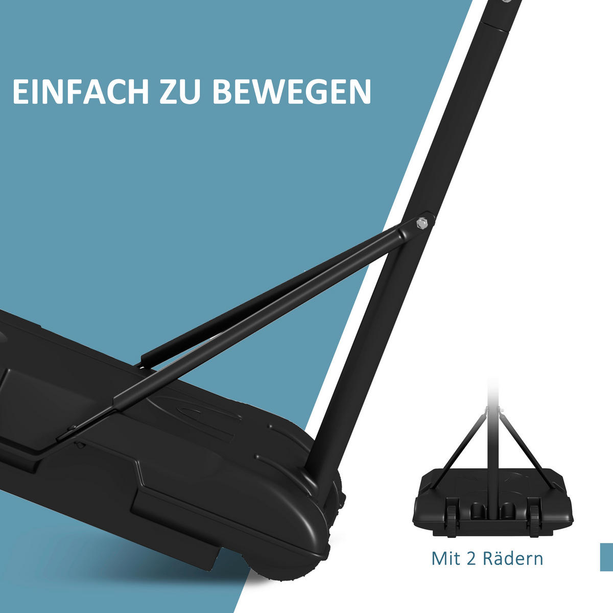 SPORTNOW Basketballkorb schwarz B/H/L: ca. 55x74x250 cm Basketballständer - schwarz (250,00/55,00/74,00cm) - SPORTNOW