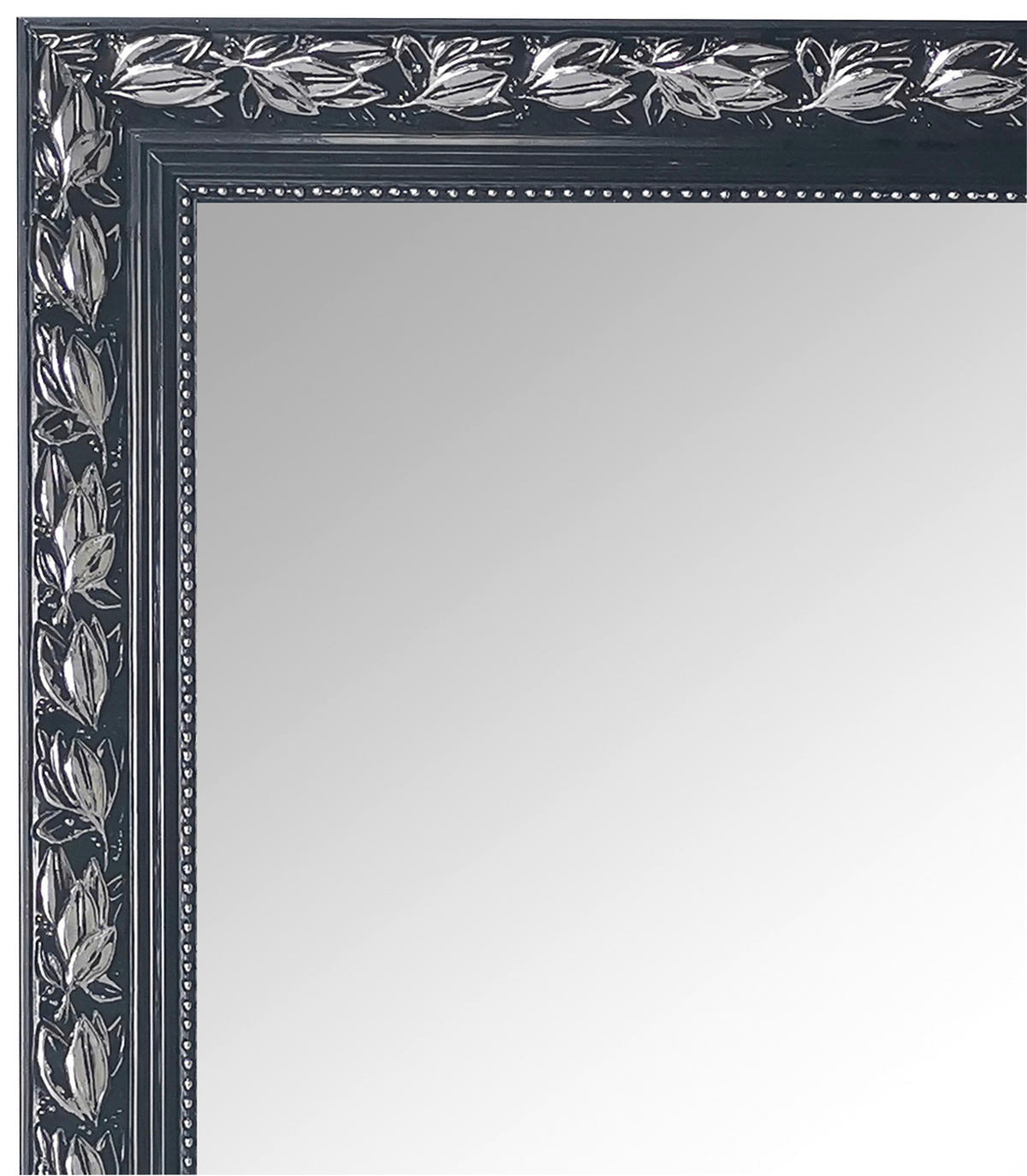 Mirrors&More Rahmenspiegel TANJA schwarz silber Optik B/H/T: ca. 50x150x3,5 cm TANJA - schwarz/silber (50,00/150,00/3,50cm) - Mirrors&More