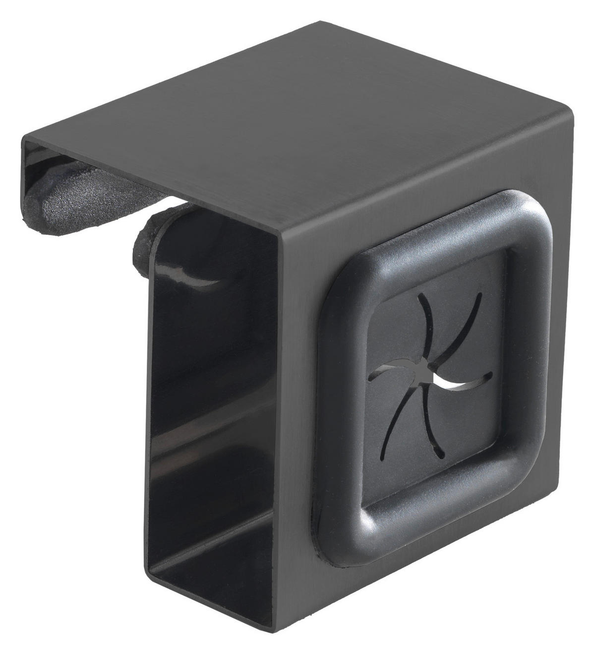 Metaltex Haushaltshelfer schwarz Kunststoff B/H/L: ca. 8,5x14,5x4,5 cm Handtuchhalter - schwarz (4,50/8,50/14,50cm) - Metaltex