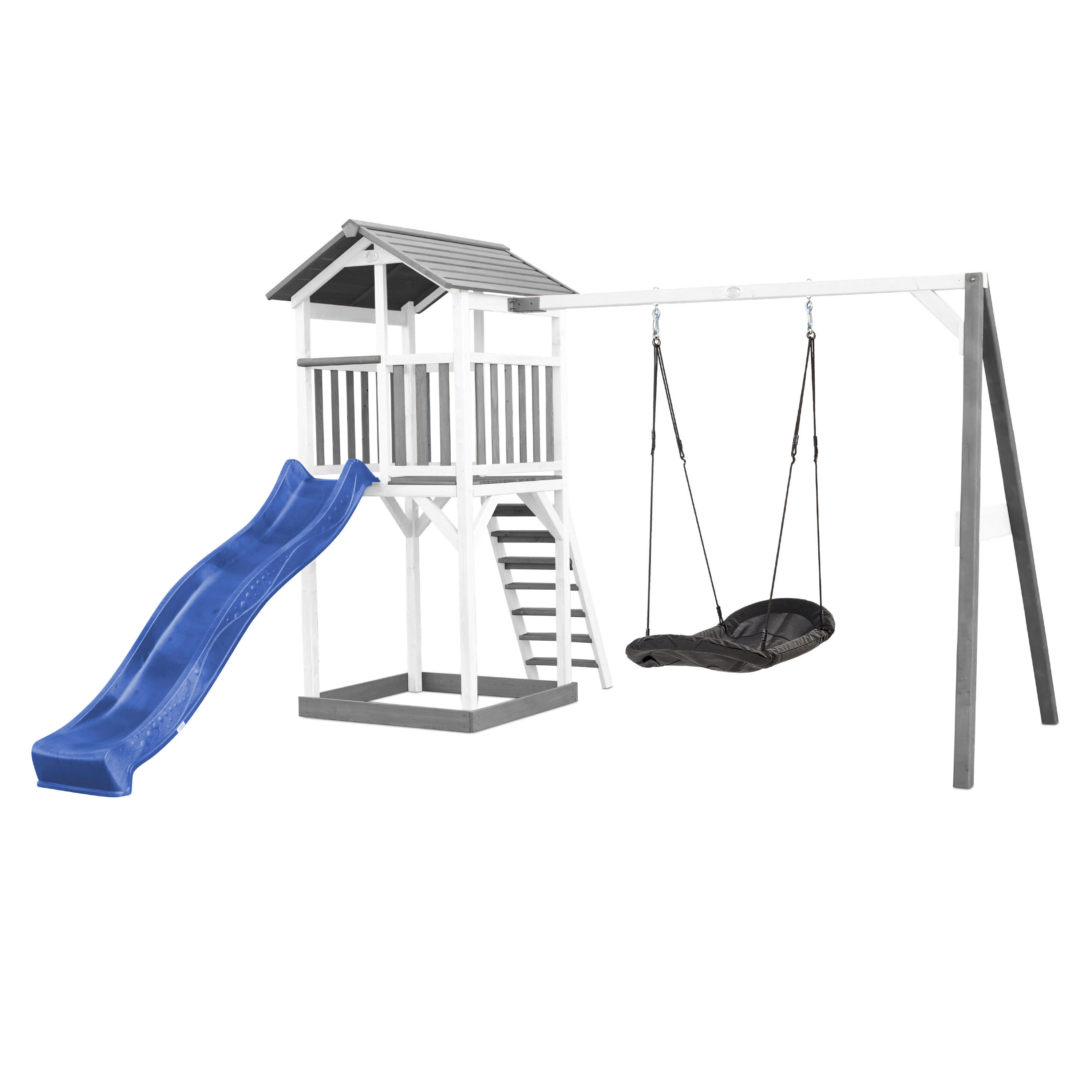 AXI Spielturm Beach Tower grau B/H/L: ca. 357x242x349 cm Beach Tower - blau/weiß (349,00/357,00/242,00cm) - AXI
