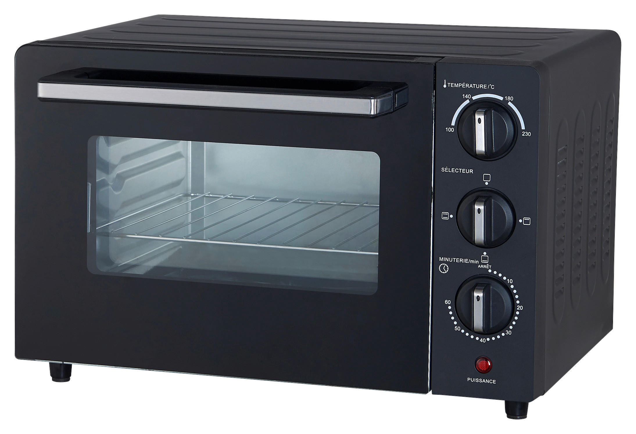 Emerio Miniofen MO-130759.1 schwarz Metall B/H/L: ca. 27,1x36x42,2 cm ca. 16 l Mini-Ofen MO-130759.1 16l - schwarz (42,20/27,10/36,00cm) - Emerio
