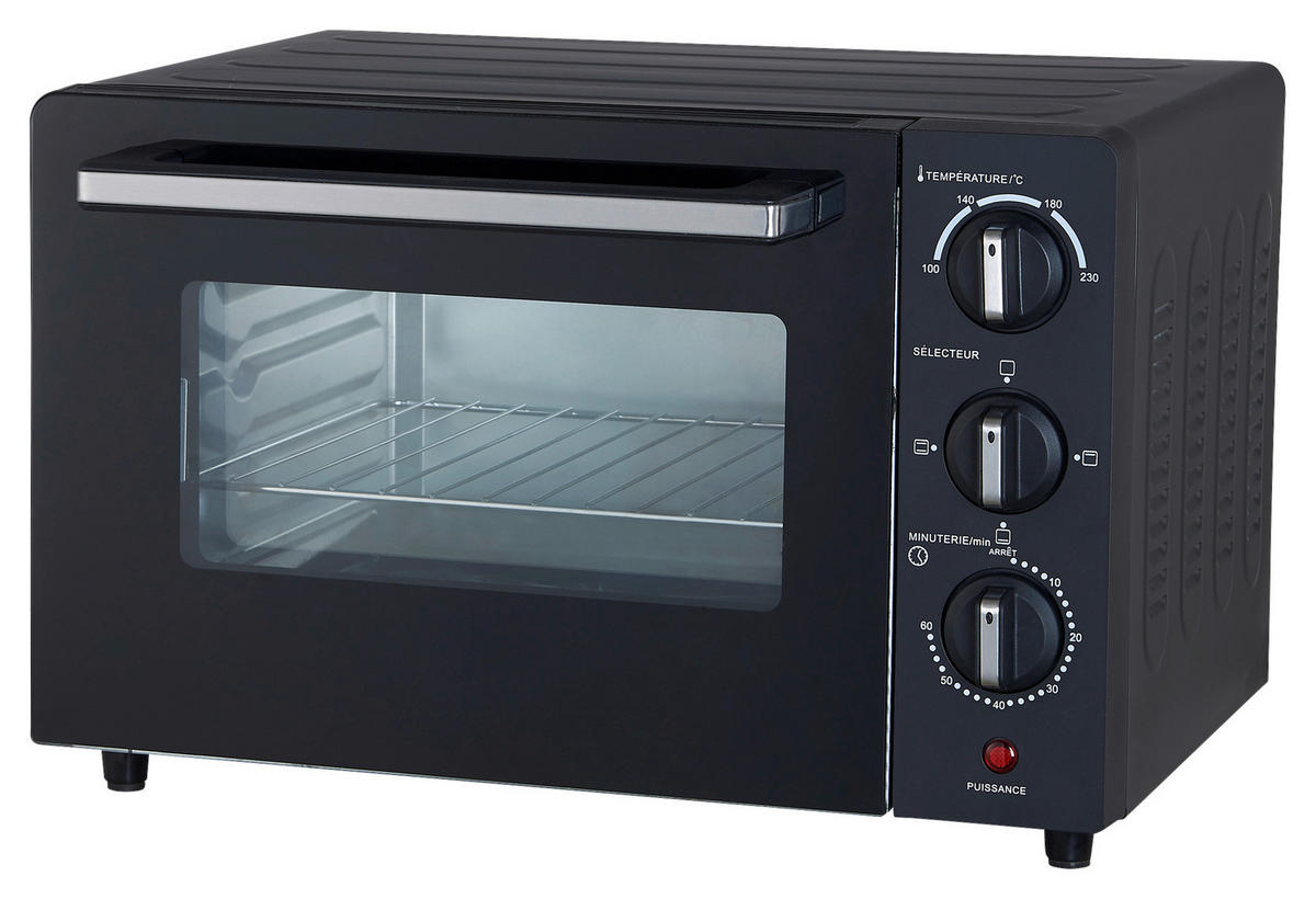 Emerio Miniofen MO-130759.1 schwarz Metall B/H/L: ca. 27,1x36x42,2 cm ca. 16 l Mini-Ofen MO-130759.1 16l - schwarz (42,20/27,10/36,00cm) - Emerio