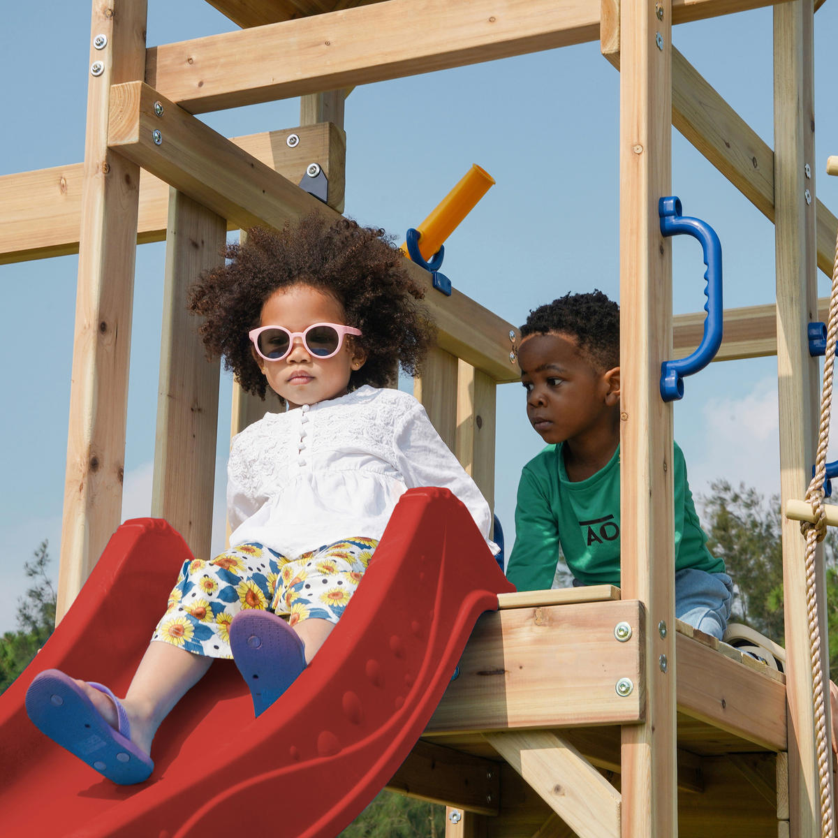 AXI Spielturm Moos braun B/H/L: ca. 342x267x375 cm Moos - braun/rot (375,00/342,00/267,00cm) - AXI