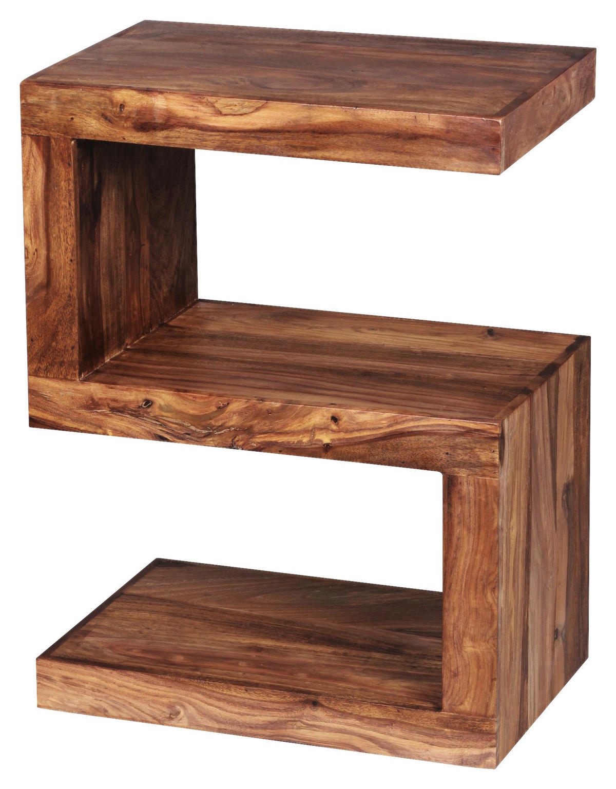 Beistelltisch natur Akazie Beistelltisch Cube S - natur - Wohnling