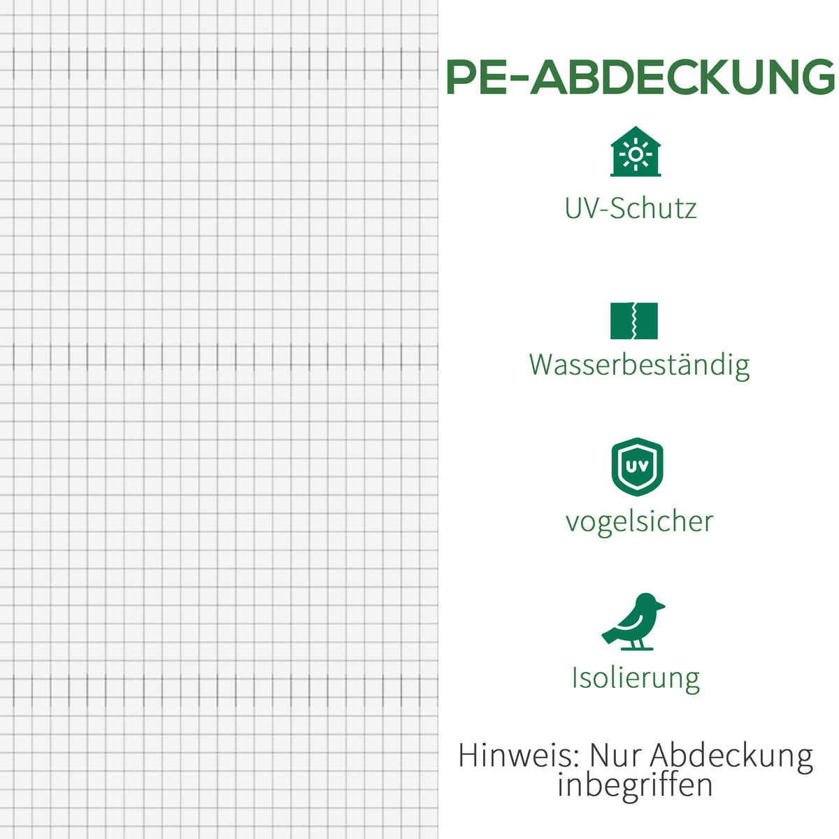 Outsunny Ersatzfolie weiß Polyethylen B/H/L: ca. 300x200x600 cm Ersatzfolie - weiß (600,00/300,00/200,00cm) - Outsunny