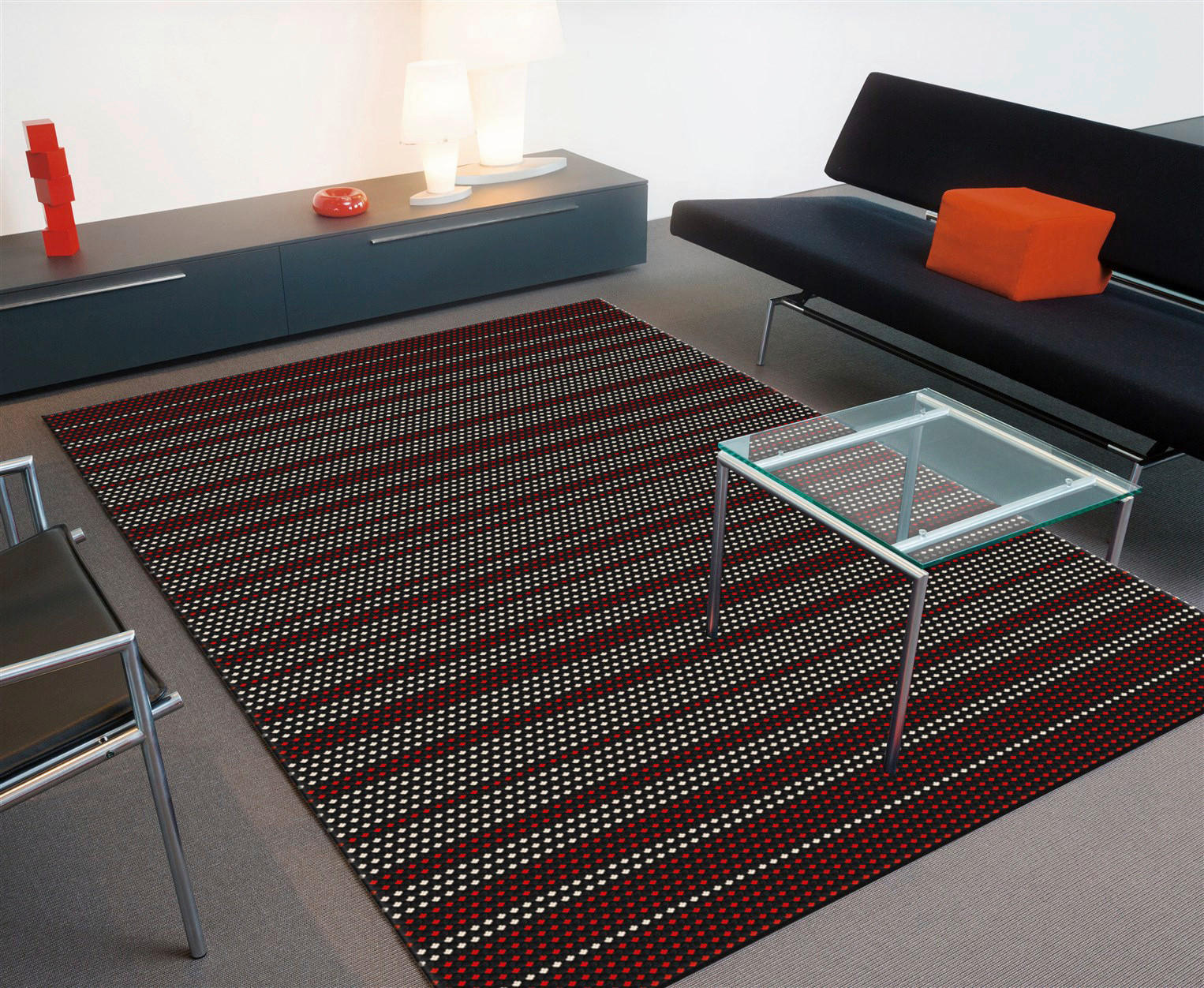 Arte Espina Kurzflorteppich Ambience 8009 weiß B/L: ca. 200x300 cm Ambience 8009 - weiß/rot (200,00/300,00cm) - Arte Espina