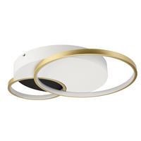 Lamkur LED-Deckenleuchte BENITO 50973 gold weiß Stahl PVC H/L: ca. 7x57 cm 3 Brennstellen Benito - gold/weiß (57,00cm) - Lamkur