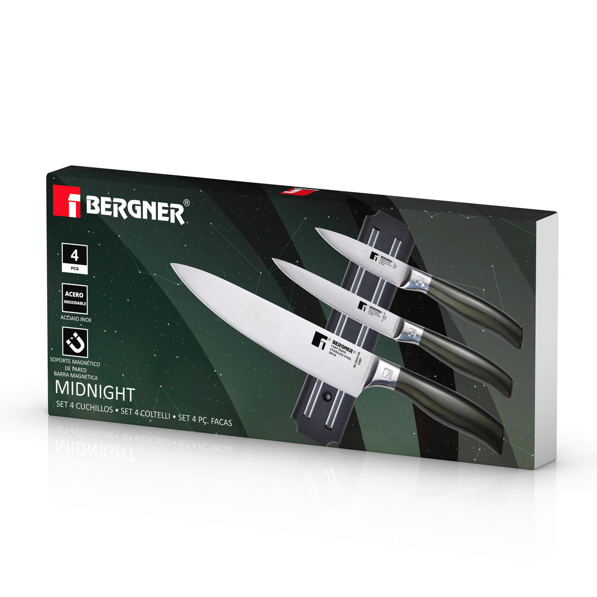 BERGNER Messerset Midnight schwarz Edelstahl 4 tlg. Midnight - schwarz - BERGNER