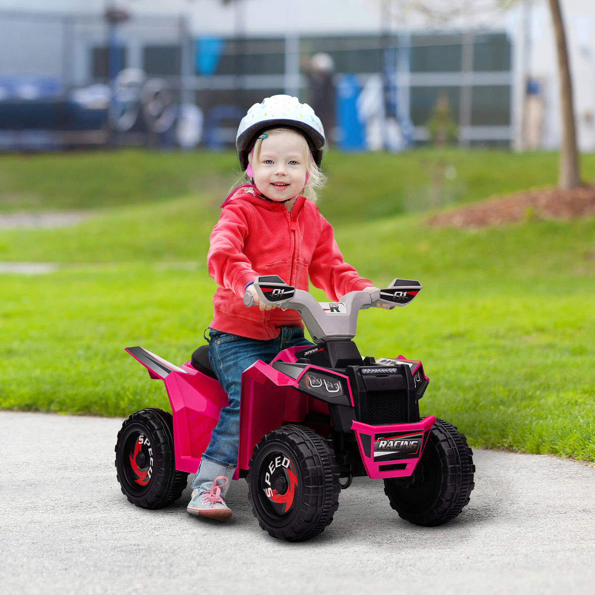 HOMCOM Elektroauto für Kinder rosa B/H/L: ca. 41,5x48,5x70 cm Elektroauto für Kinder - rosa (70,00/41,50/48,50cm) - HOMCOM