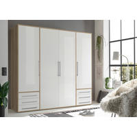 Kleiderschrank Lyss Eiche Sonoma Nachbildung weiß B/H/T: ca. 206x194x58 cm Lyss - Eiche/weiß (206,00/194,00/58,00cm)