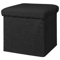 POCOline Sitzhocker schwarz B/H/L: ca. 38x38x38 cm Sitzhocker_Plüsch - schwarz (38,00/38,00/38,00cm) - POCOline