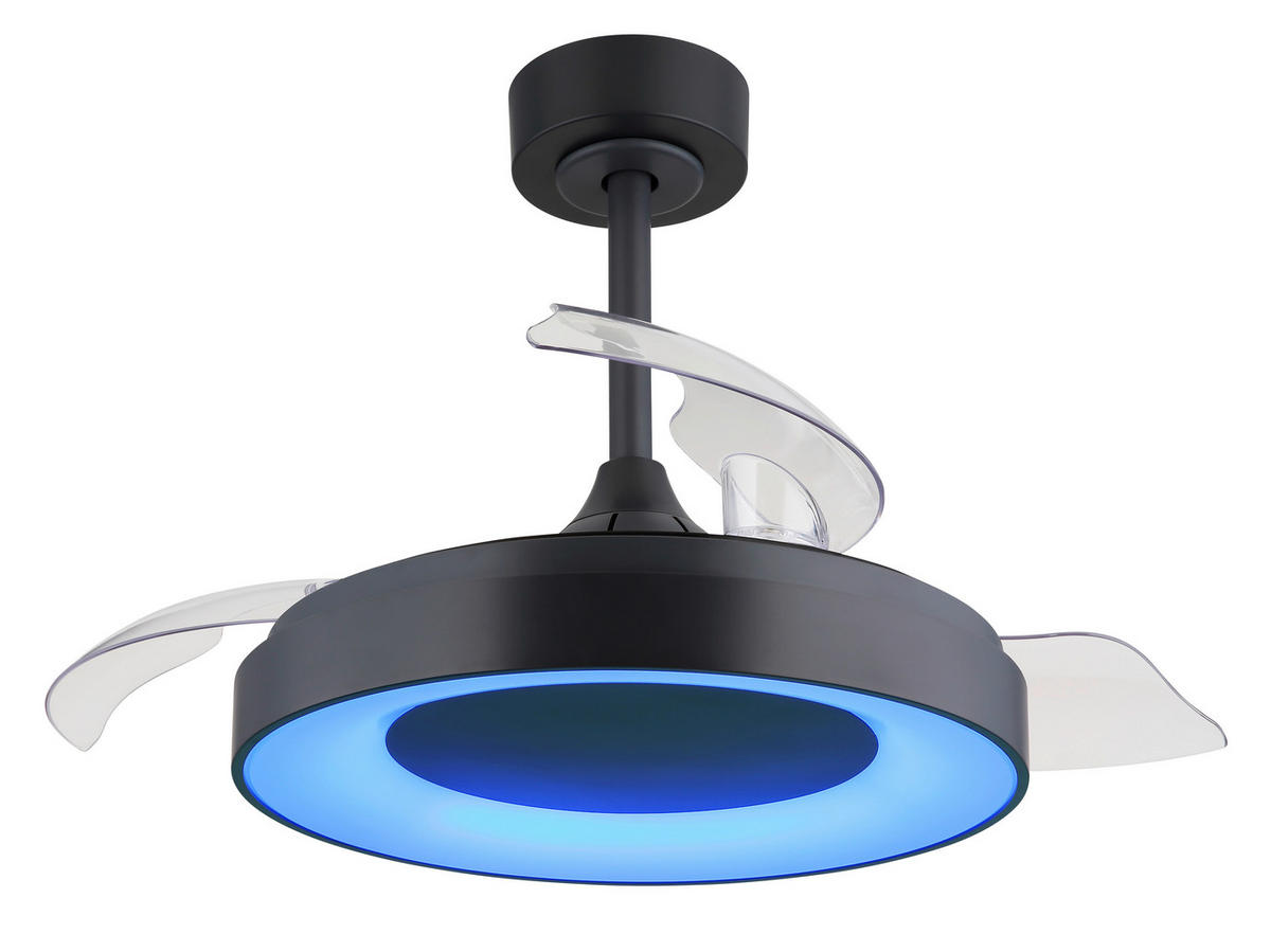 GLOBO Deckenventilator transparent grau Opal H/D: ca. 44,8x91 cm max. 40 W ELINA - Opal/transparent (91,00/44,80cm) - GLOBO