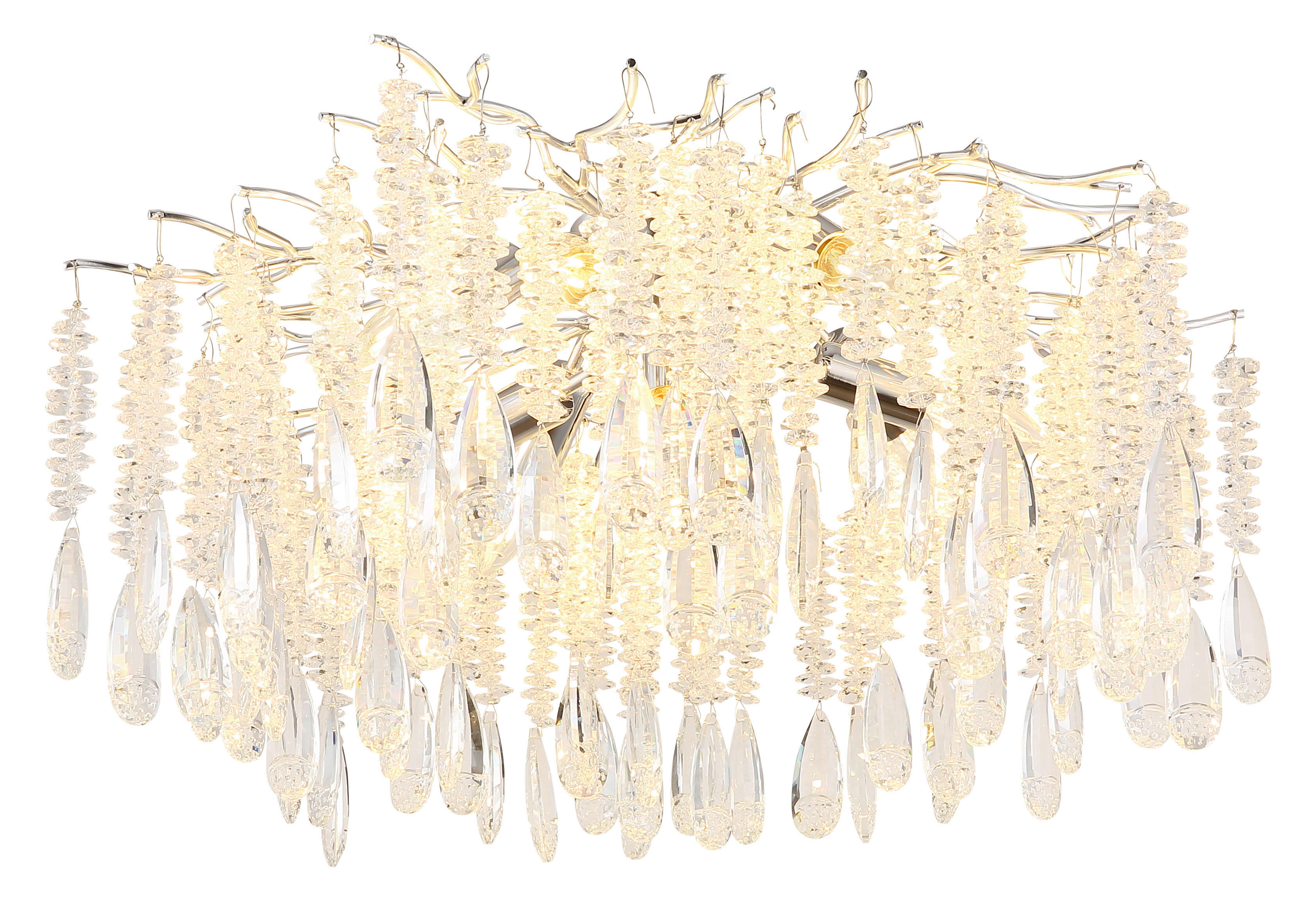 GLOBO Deckenleuchte silber klar Glas Metall H/D: ca. 45x60 cm E14 8 Brennstellen Kinga - klar/silber (60,00/45,00cm) - GLOBO