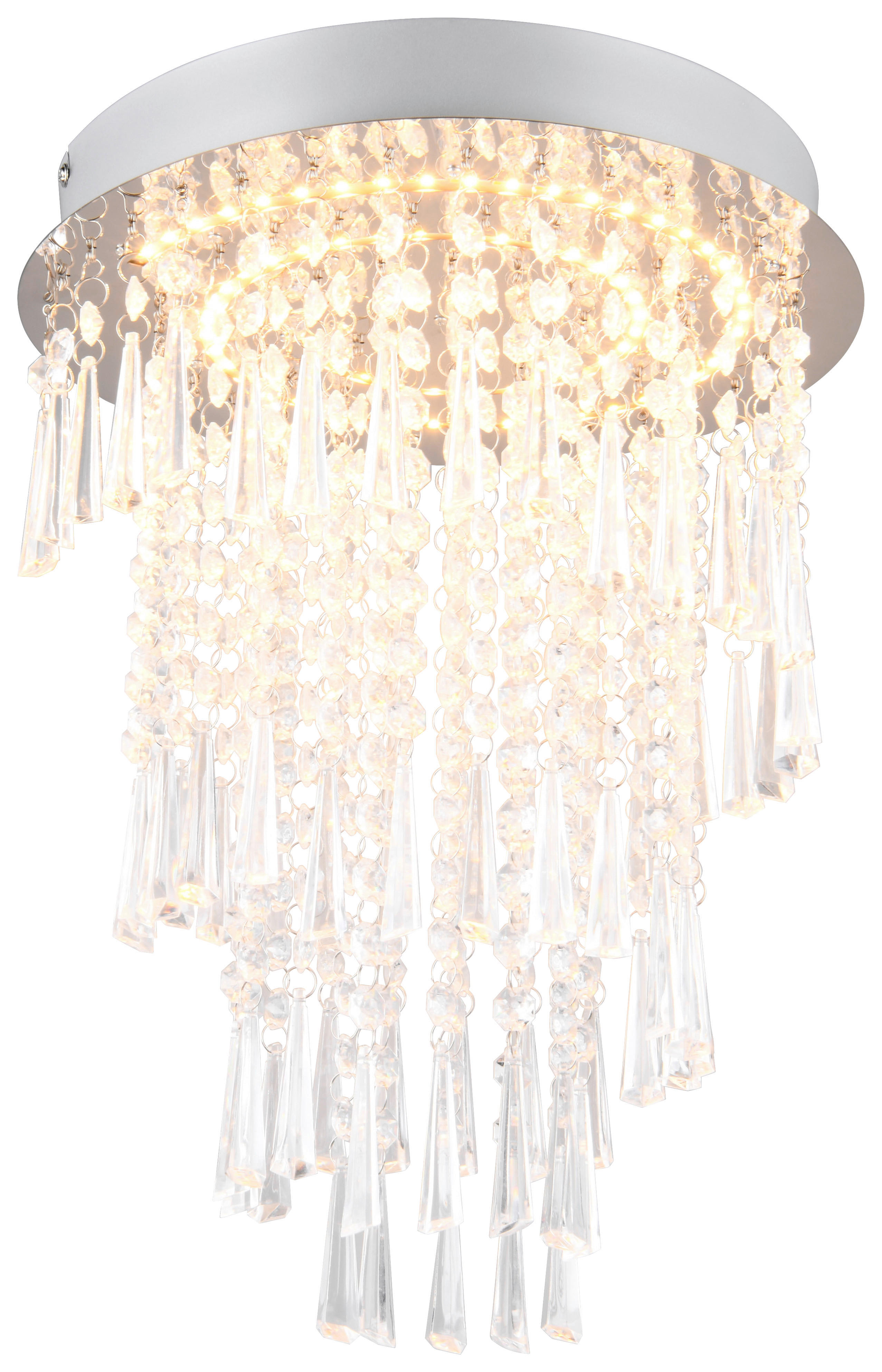 Reality LED-Deckenleuchte Chrom transparent Acryl H/D: ca. 40x30 cm LED-Deckenleuchte_Pomp - Chrom/transparent (30,00/40,00cm) - Reality