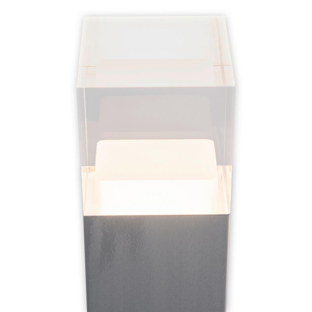 Näve Leuchten LED-Außensockelleuchte 2096050 silber Edelstahl Kunststoff B/H/L: ca. 8x62x8 cm LED Außensockelleuchte Leah mit LED - silber (8,00/8,00/62,00cm) - Näve Leuchten