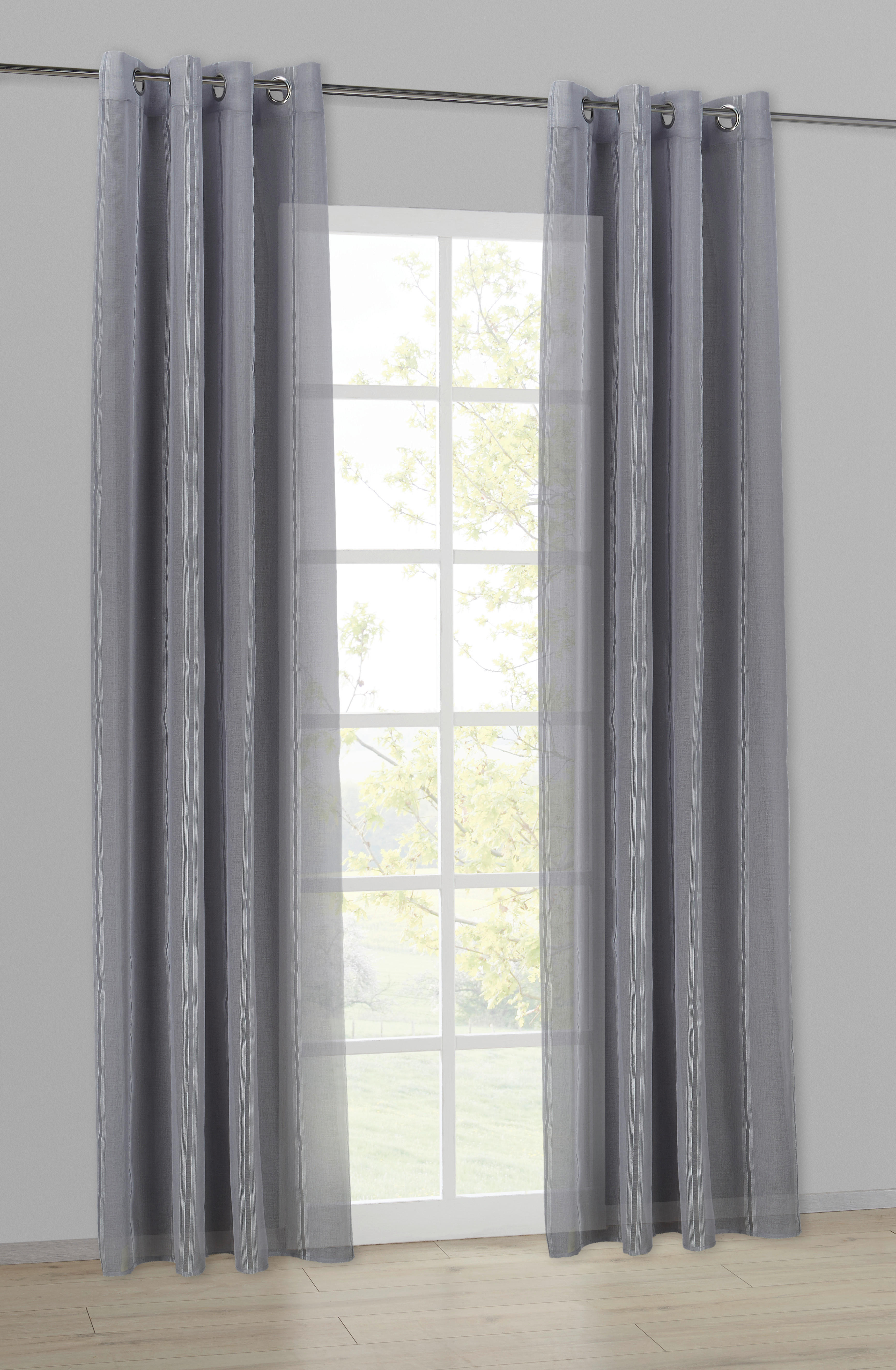 Ösenvorhang Lucy silber B/L: ca. 140x245 cm Lucy - silber (140,00/245,00cm)