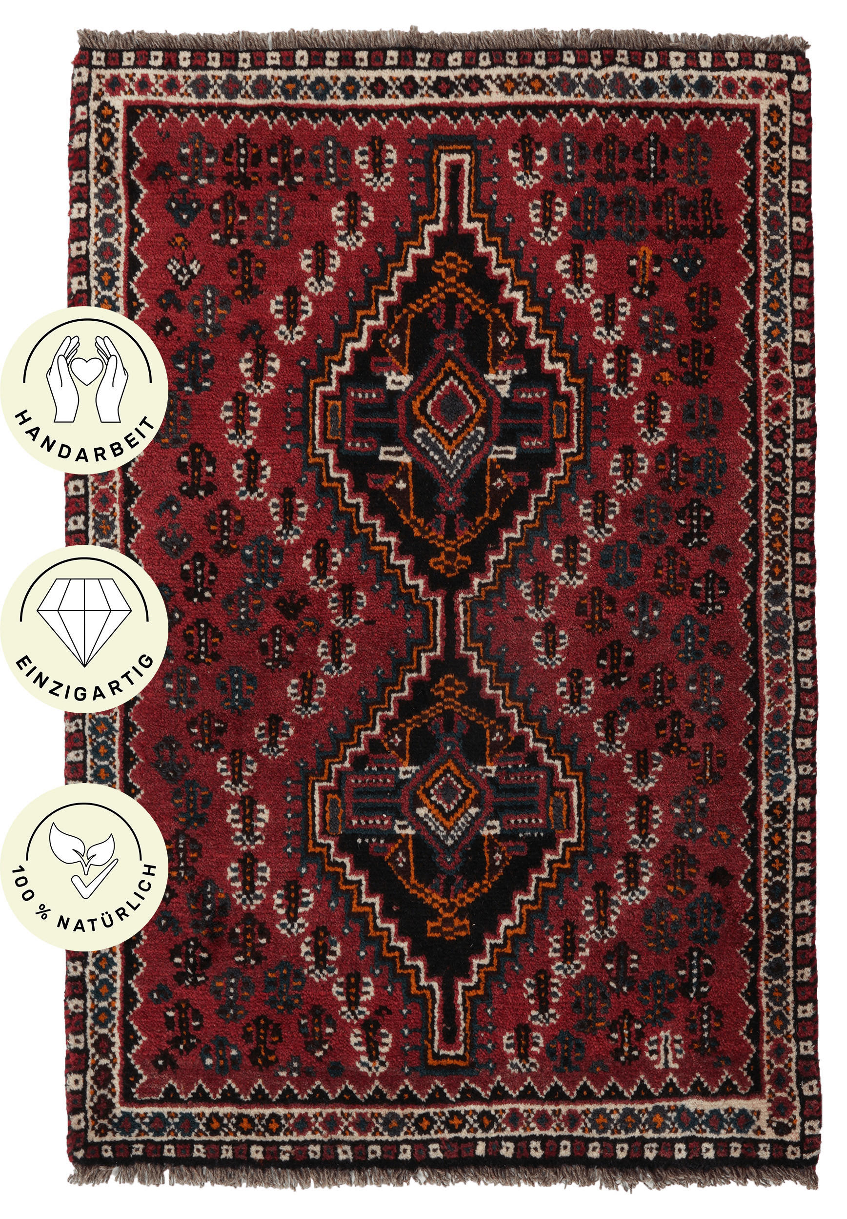 PersaTepp Teppich Shiraz rot B/L: ca. 84x127 cm Shiraz - rot (84,00/127,00cm) - PersaTepp