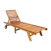 VCM Gartenliege braun Teakholz B/H/L: ca. 57x34x200 cm Gartenliege - braun (200,00/57,00/34,00cm) - VCM