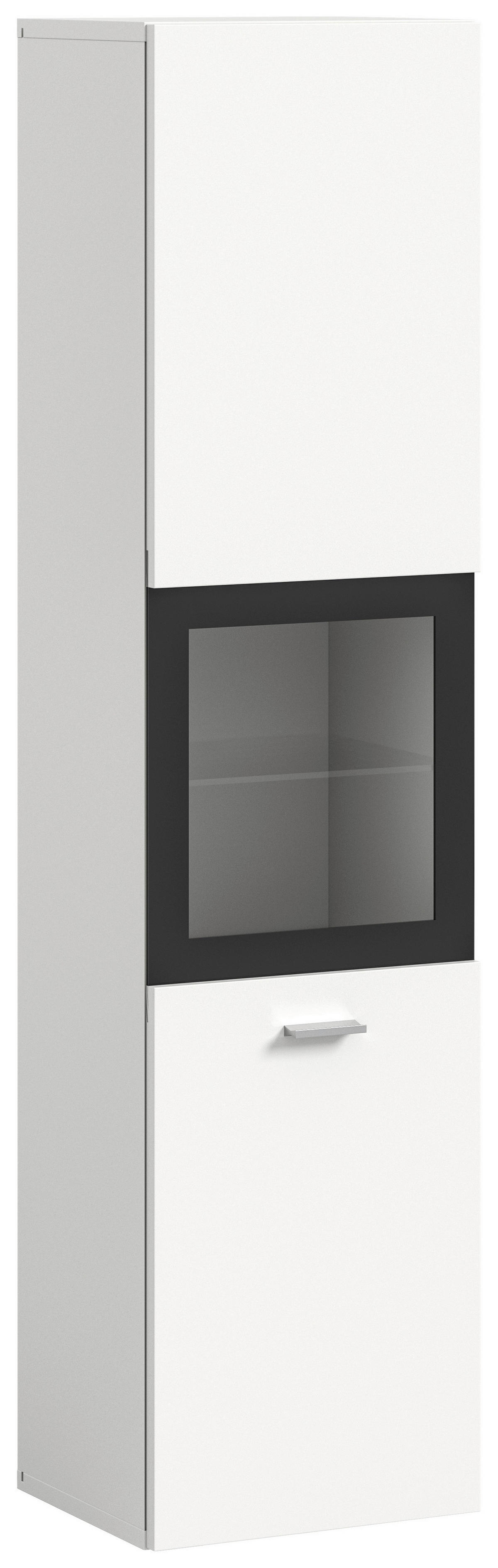 Badhochschrank BOSTON weiß schwarz B/H/T: ca. 30x125x29 cm BOSTON - weiß/schwarz (30,00/125,00/29,00cm) - xonox.home