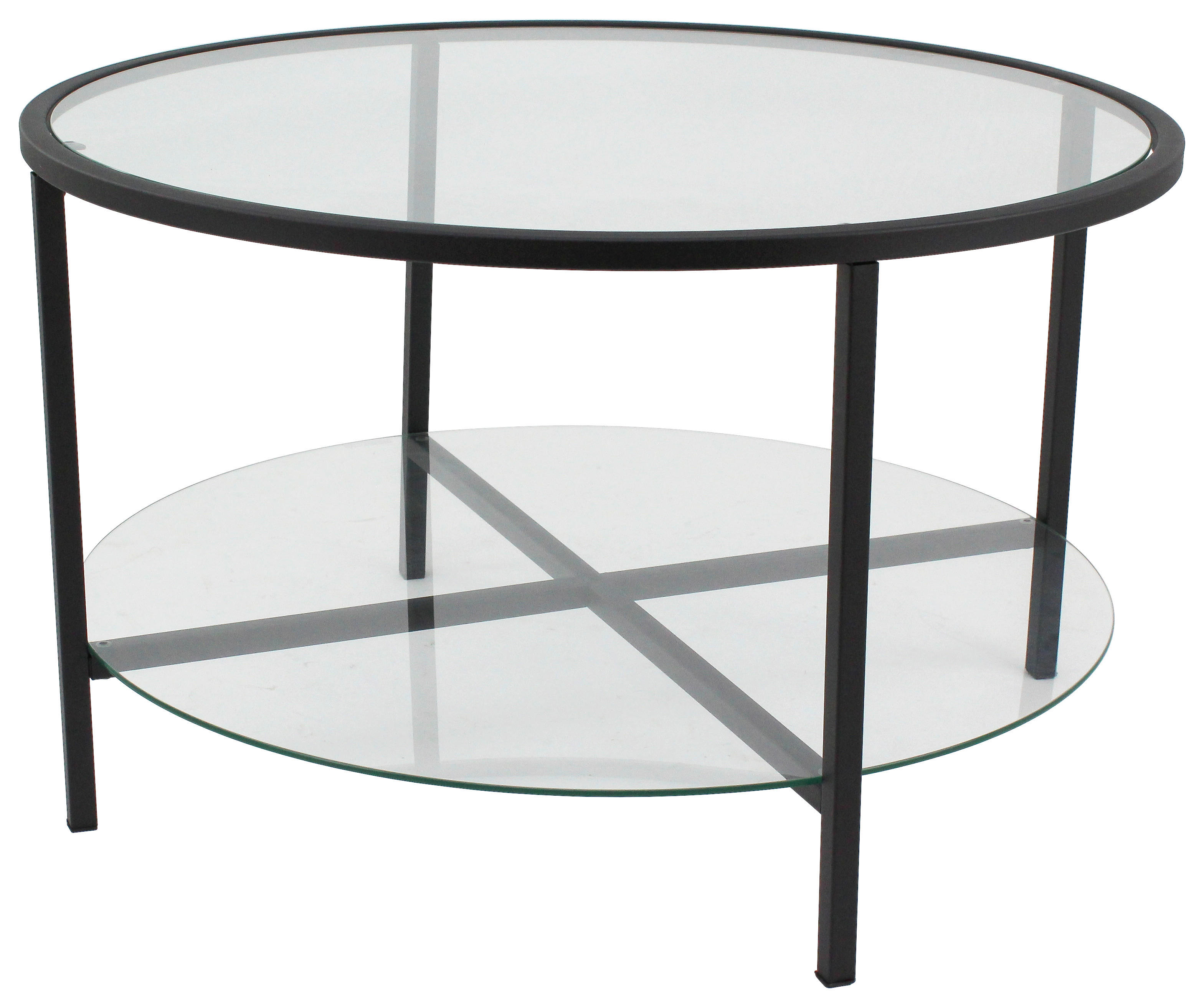 Couchtisch Granada V glasklar schwarz lackiert B/H/T: ca. 75x45x75 cm Granada V - schwarz/glasklar (75,00/45,00/75,00cm)