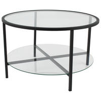 Couchtisch Granada V glasklar schwarz lackiert B/H/T: ca. 75x45x75 cm Granada V - schwarz/glasklar (75,00/45,00/75,00cm)
