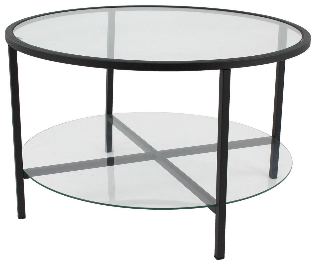 Couchtisch Granada V glasklar schwarz lackiert B/H/T: ca. 75x45x75 cm Granada V - schwarz/glasklar (75,00/45,00/75,00cm)