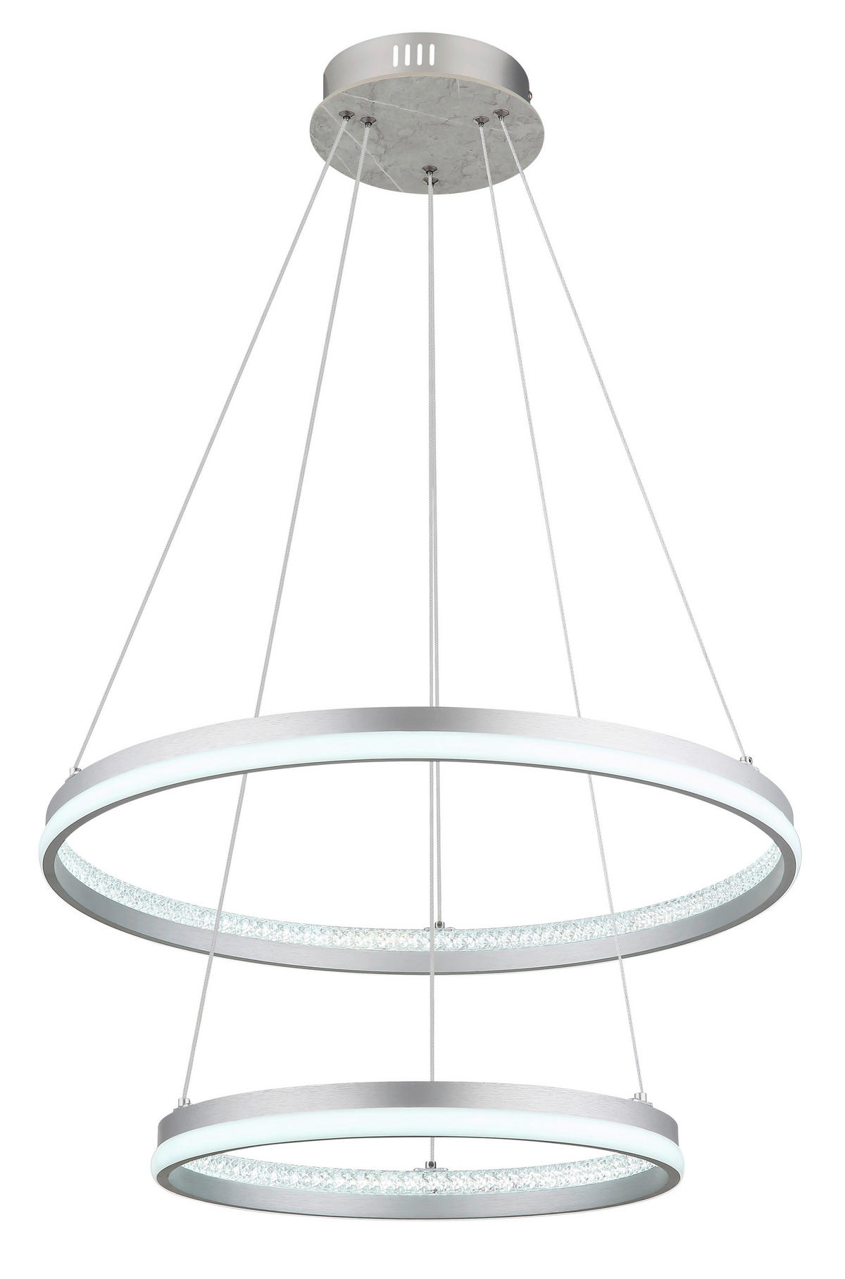 GLOBO LED-Pendelleuchte MARY 32000202 Opal klar silber Metall Kunststoff H/D: ca. 120x59,5 cm 1.0 Brennstellen MARY - klar/Opal (59,50/120,00cm) - GLOBO