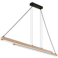 GLOBO Pendelleuchte mattschwarz MDF Metall Kunststoff B/H/T: ca. 7x120x171 cm 1.0 Brennstellen 15537W - mattschwarz (7,00/120,00/171,00cm) - GLOBO