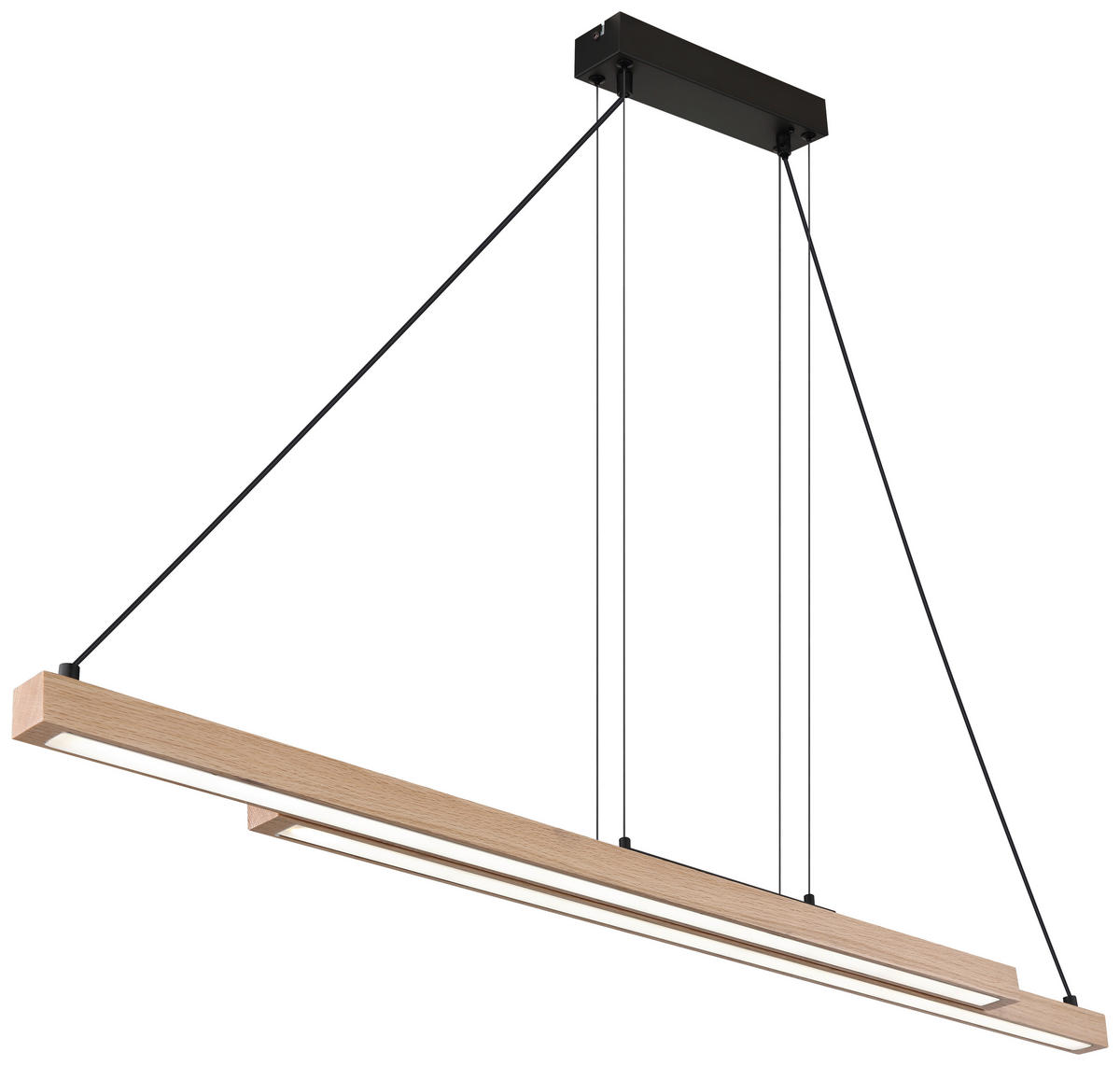 GLOBO Pendelleuchte mattschwarz MDF Metall Kunststoff B/H/T: ca. 7x120x171 cm 1.0 Brennstellen 15537W - mattschwarz (7,00/120,00/171,00cm) - GLOBO